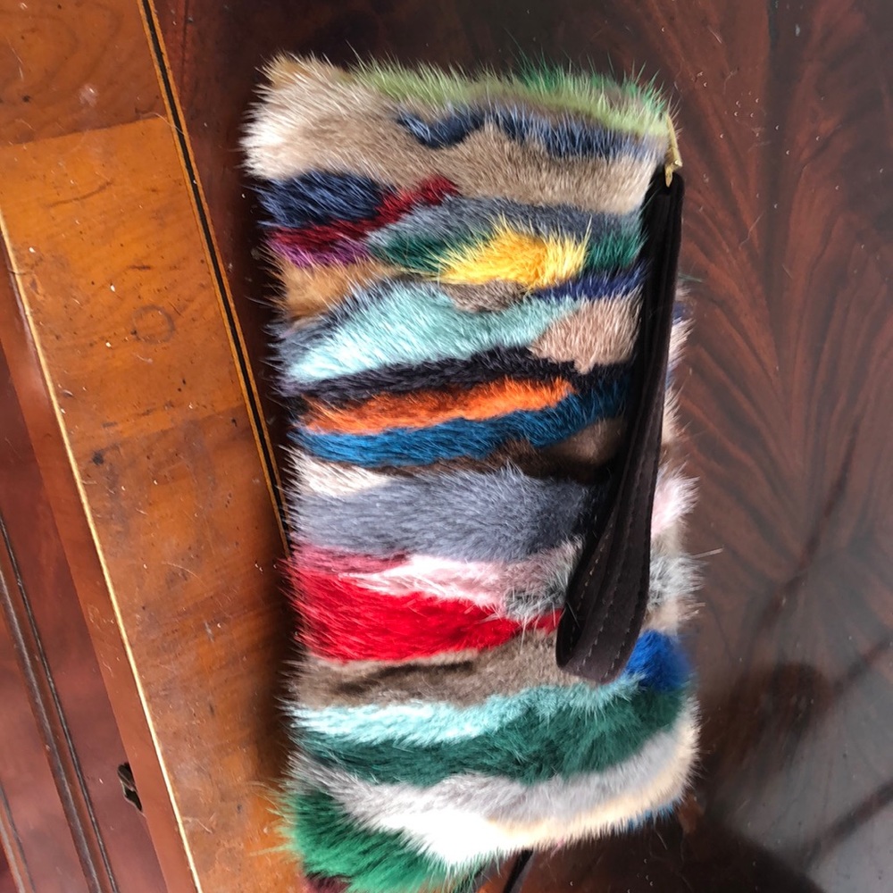 Small Bison wristlet.Multicolored